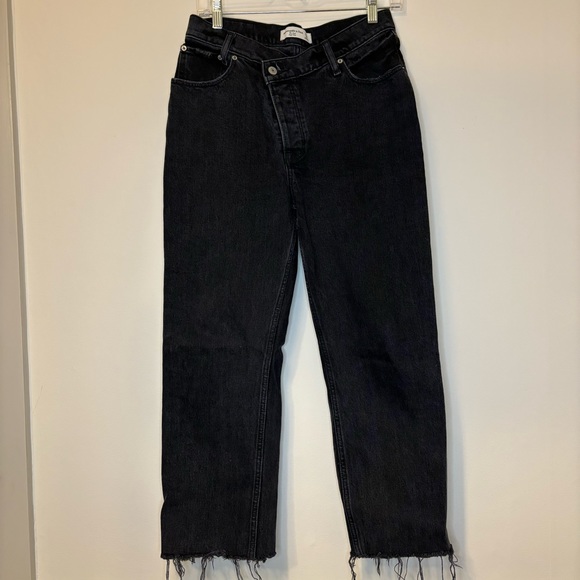 Abercrombie Dad High Rise Cut-Off Washed Black 27W Size 4 Women’s - Picture 1 of 4
